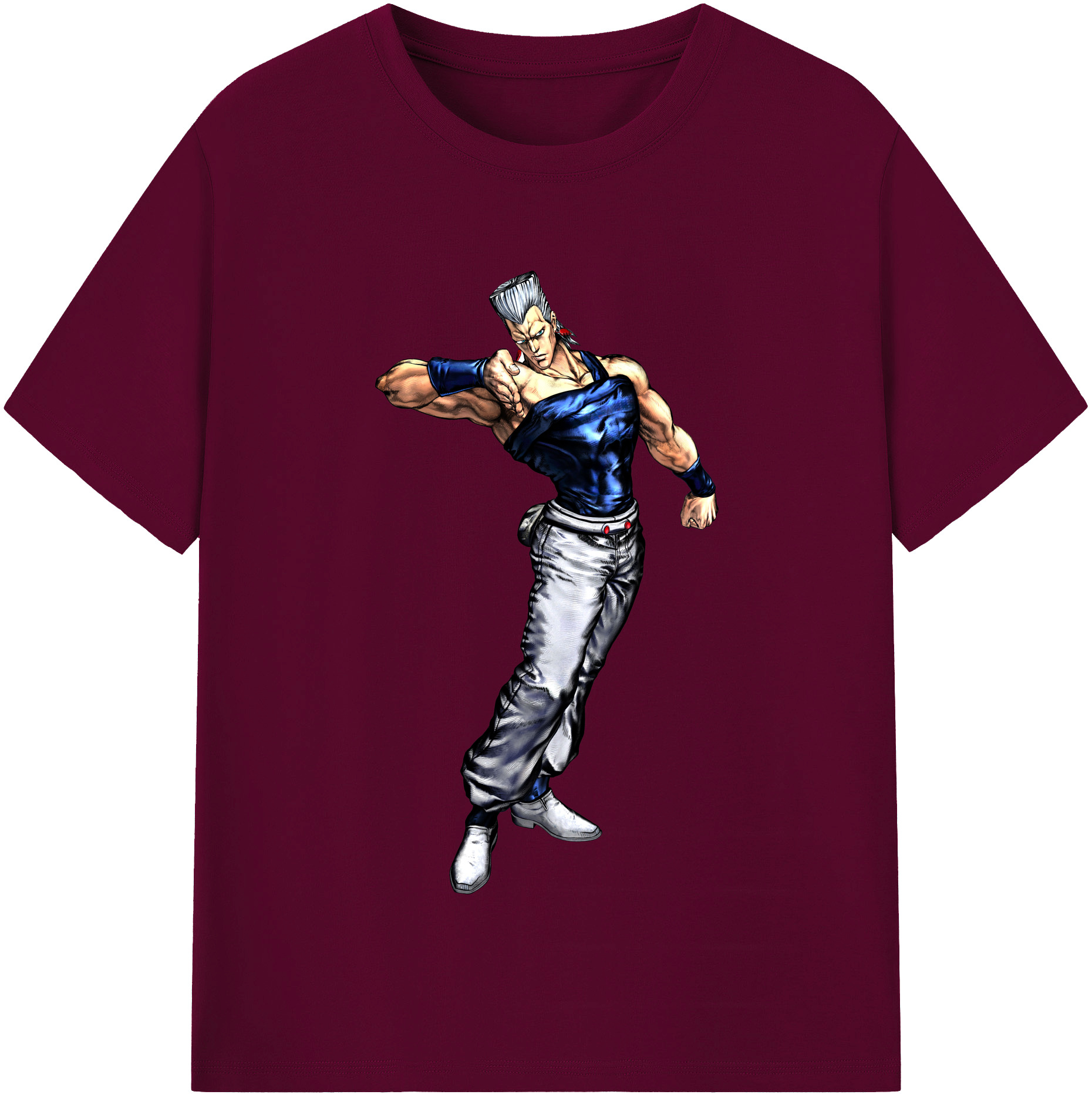 （画像用） ジョジョの奇妙な冒険 ジャン＝ピエール?ポルナレフ JoJo's Bizarre Adventure Jan Pierre Polnareff レディースカジュアルプリントTシャツ（綿100％）